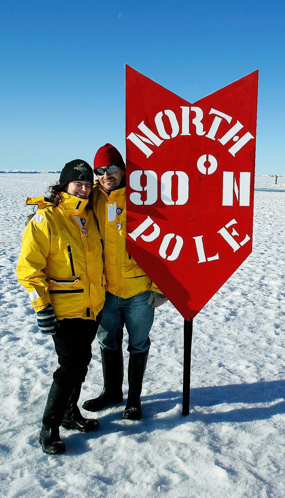 A couple in the North Pole.