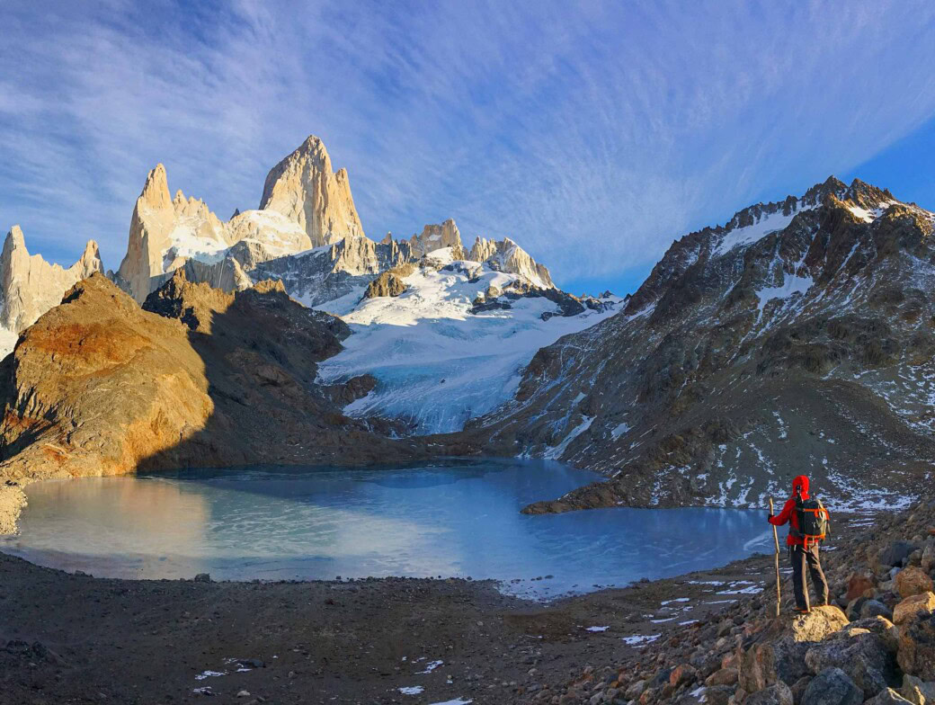 A scenic view of snowcapped mountains in Argentina.