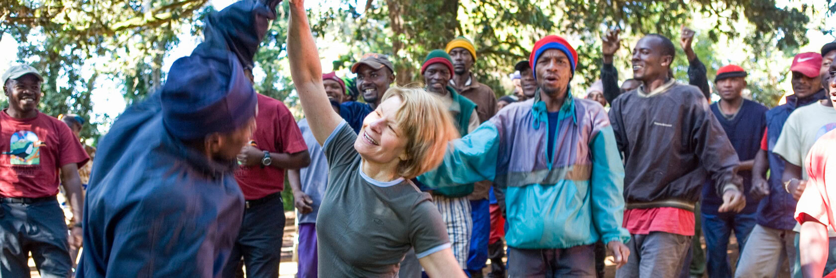 A group of Kilimanjaro porters gathered.