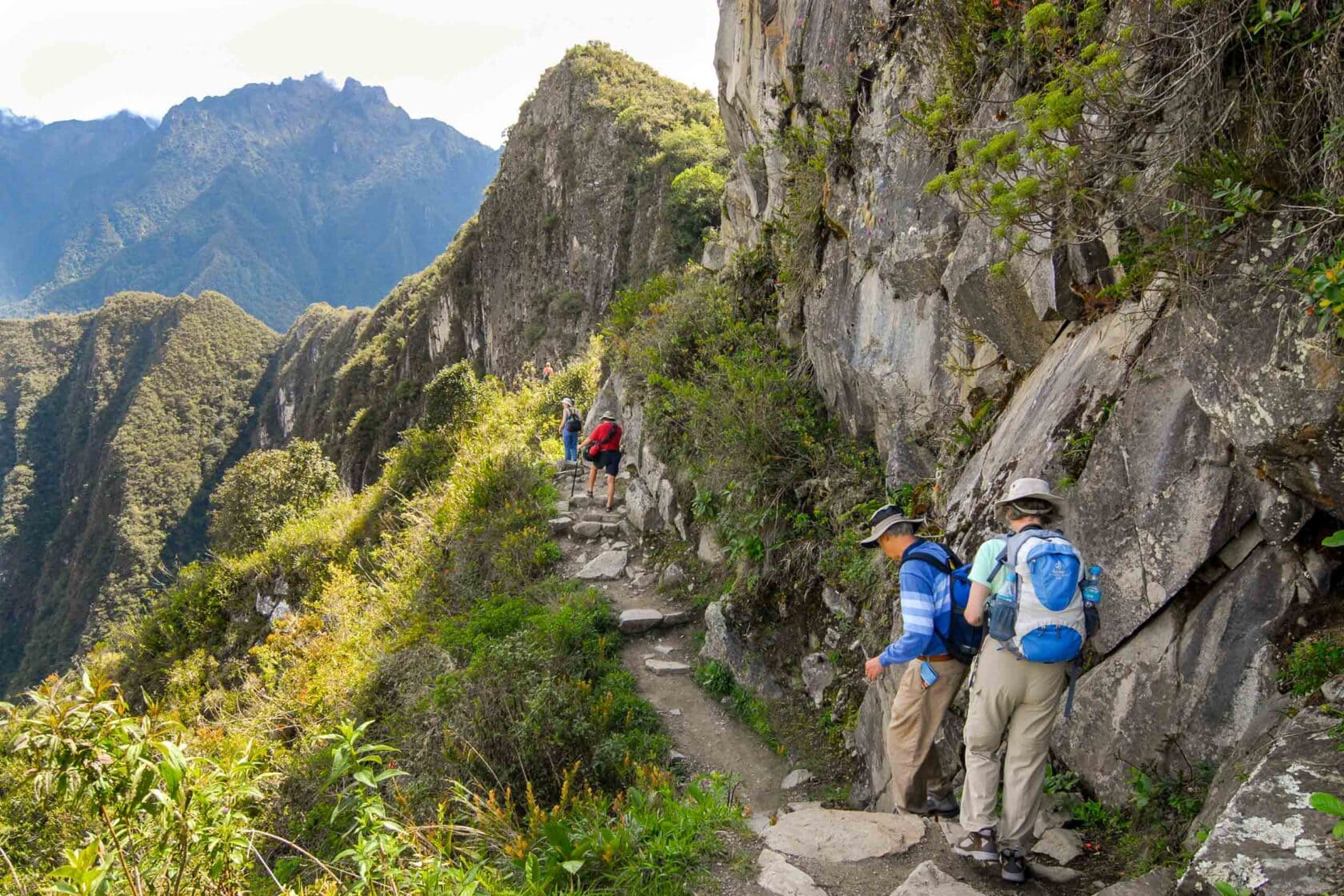 A group of people hiking the Inca Trail.